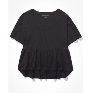 NWT American Eagle Gray Scoop Neck Babydoll tee
